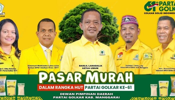 HUT ke-61, Partai Golkar Manggarai Gelar Pasar Murah dan Siapkan Pengobatan Gratis