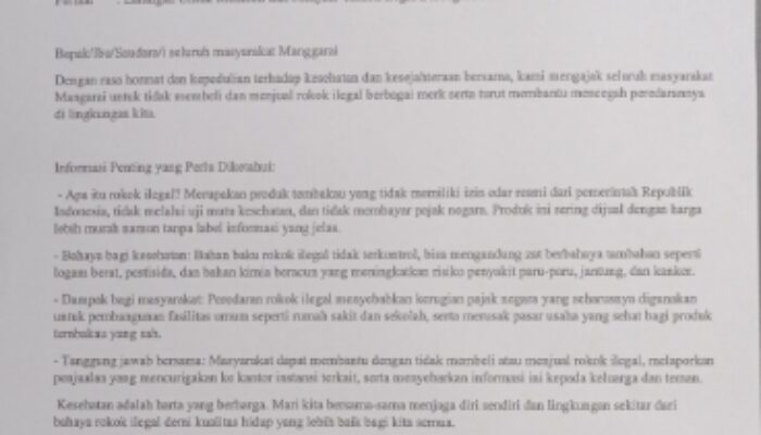 Lewat Surat Resmi, Satpol PP Manggarai Pertegas Larangan Peredaran Rokok Ilegal