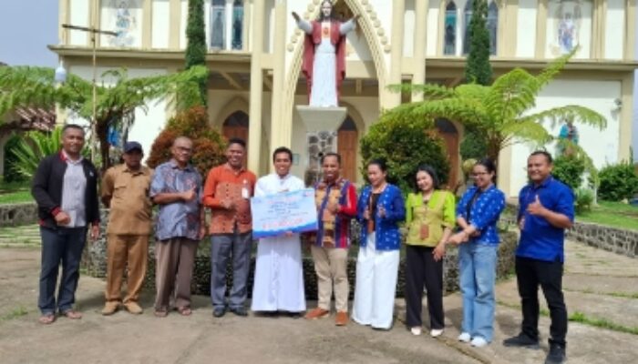 Wujud Kepedulian Sosial, Bank NTT Cabang Ruteng Dukung Pembangunan Rumah Pastoran Cancar