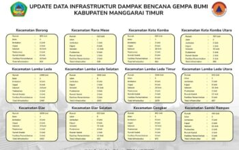 Update Data Dampak Bencana Gempa di Manggarai Timur, 12.862 Bangunan dan Infrastruktur Lain Terdampak