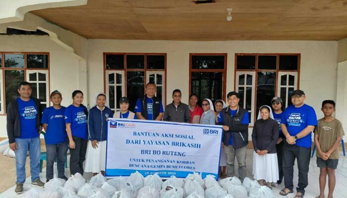 Peduli Warga Terdampak Bencana, BRI BO Ruteng Salurkan Sembako di Paroki Bea Muring, Lawir dan Colol